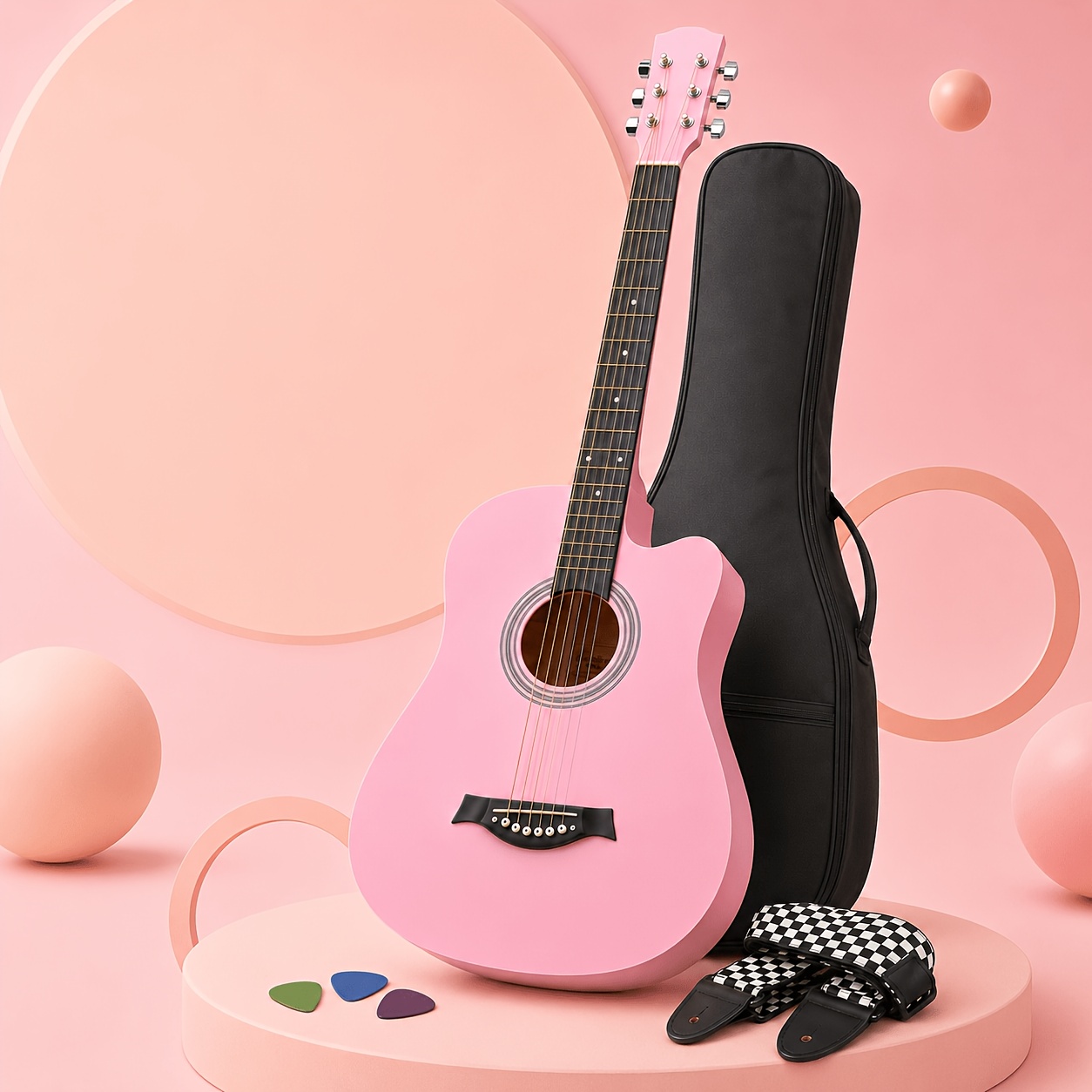 38 Inch Entry-Friendly Cutaway Acoustic Guitar for Beginners, Well... product image 13