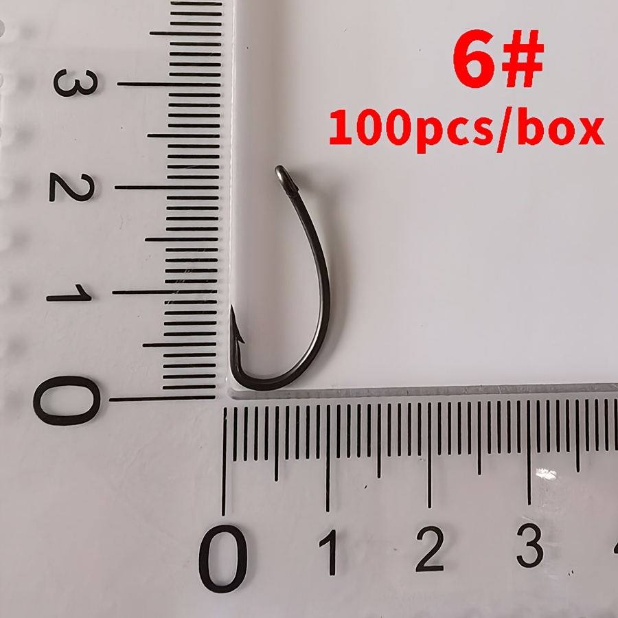 TEMU 100pcs European Carp Hooks, Sizes 8# 6# 4# 2#, Carp Hooks, Curved Back Hooks With Ptfe Coating For Durability, Barbed Hooks, Fishing Gear