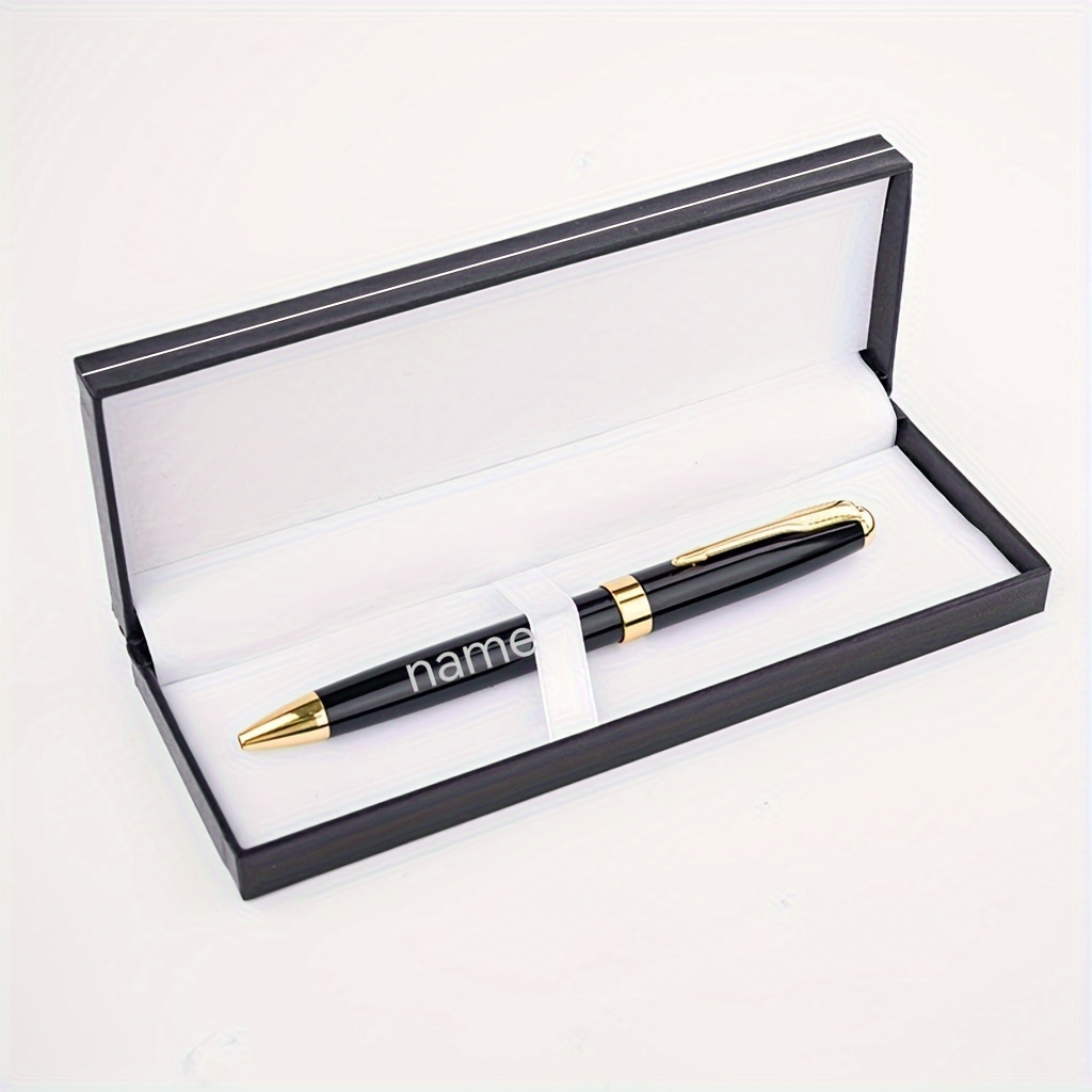 

Ensemble de Stylos à Bille en Métal de Luxe Personnalisables avec Boîte Cadeau - Pointe Moyenne de 0.7mm, Écriture Douce pour & Cadeaux Personnalisés - Disponible , Bleu, Noir, Acier