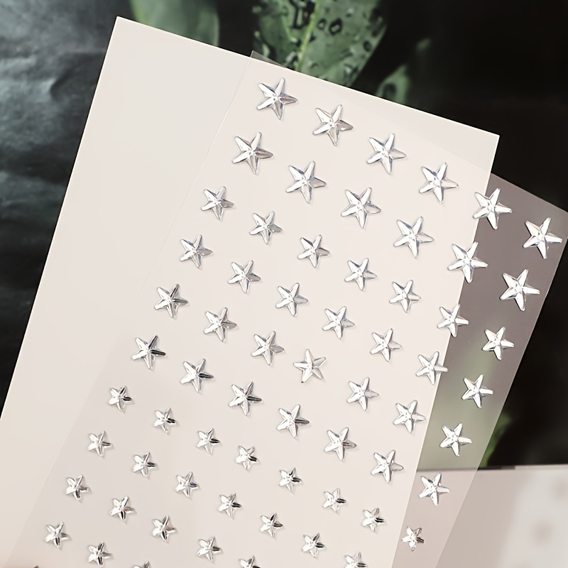 TEMU 88pcs Shiny Rhinestone Eye Patches, 1 Sheet Shiny Rhinestone Eye Patch, Star-shaped Rhinestone Makeup Stickers, Glue-free Self-adhesive 3d Face
