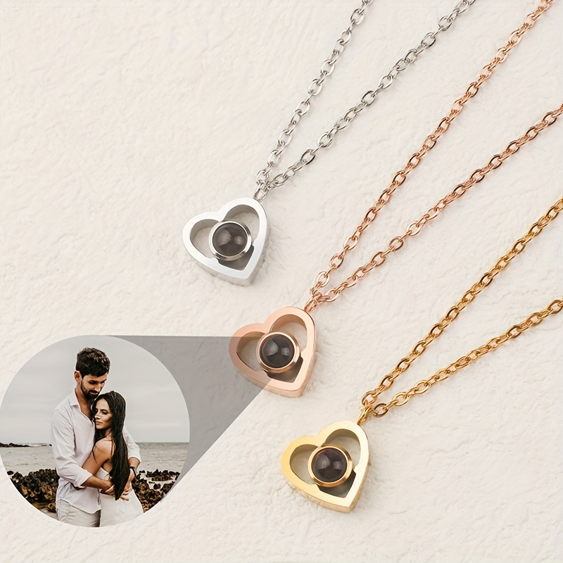 Personalized Heart Pendant Photo Necklace — Custom Gift for Loved Ones