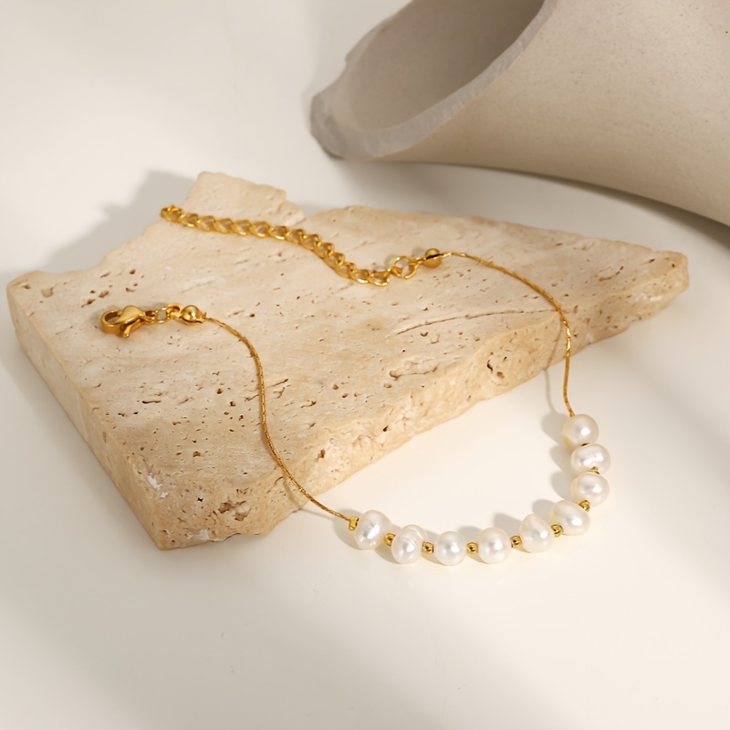 Freshwater Pearls Stainless Steel Bracelet, Elegant Gift