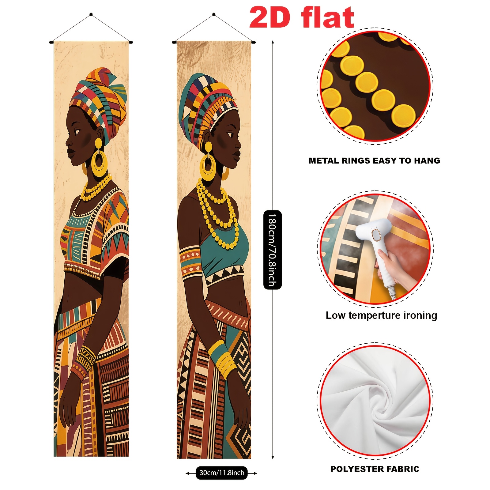 TEMU 2d Flat, 2d Flat - 2d Flat, 2d Flat - 2d Flat Banner [party Banner, Flag/party Banners] 2pcs (11.8 X Inches / 30 X 180 Cm), Polyester Material,