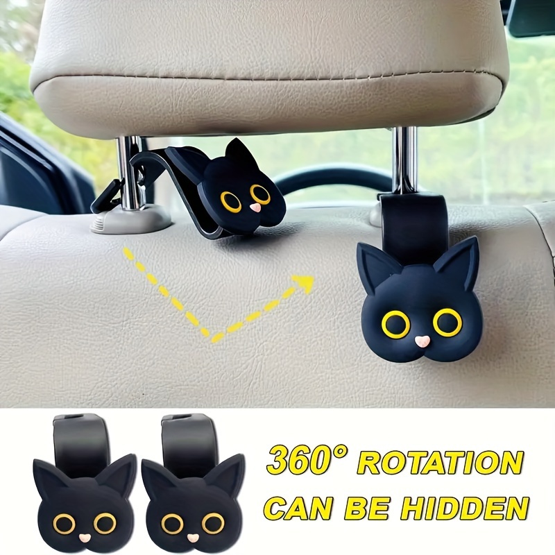 

2-pack Design Car Headrest Hooks, Multi-functional Pvc Auto Backseat Hanging Clips, Diy Vehicle Accessories For Women