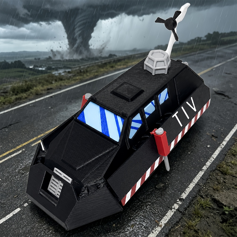 TEMU Popular Theme 3d Material Black Armor Weather Probe Car Model Ornament, Cool Armored Appearance, , Diverse Shapes, Suitable For Desktop