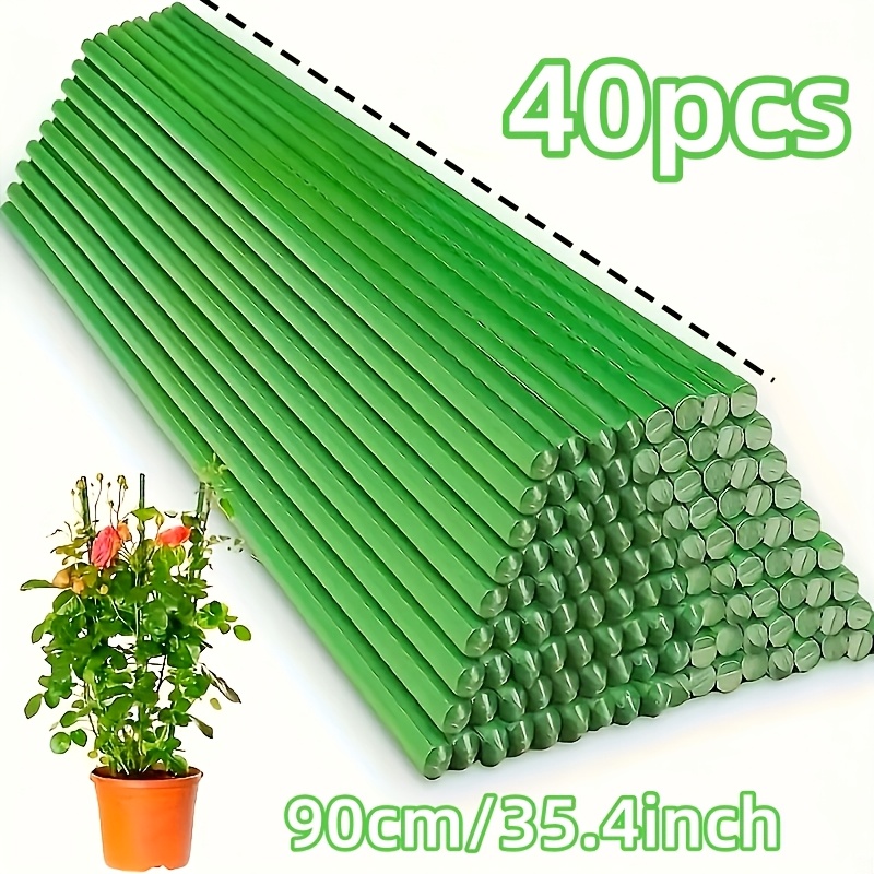 TEMU 0.8cm/0.315 Inch Sturdy Metal Garden Stake, Stake And Potted Plant Support, Plastic Coated Steel Pipe Plant Rod, Suitable For Tomatoes, , Beans,