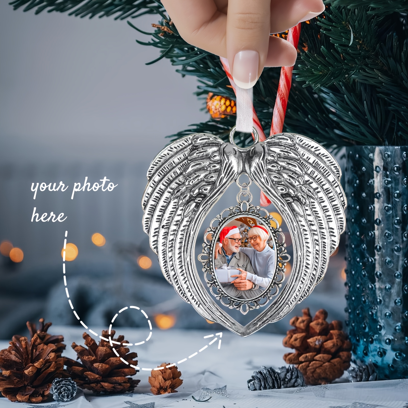 

1pc Personalized Metal , Pendant For Christmas Tree, For , , , Halloween, Easter - Hanging