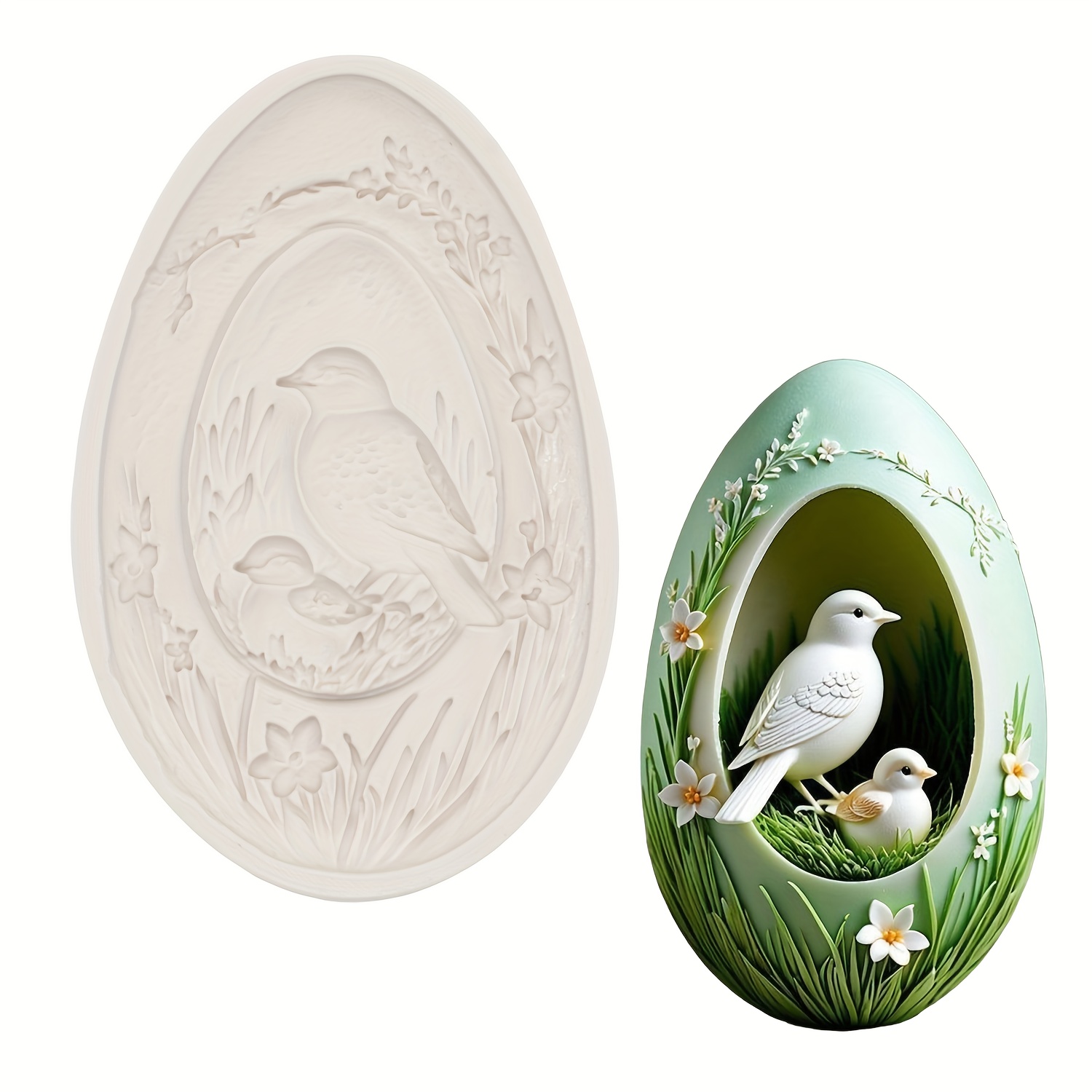 Creative Bird Egg Silicone Fondant Molds, Chocolate, Cookie Molds, Lace Scroll Cake Silicone Candy, Kitchen Decoration Chocolate, Epoxy Resin, Plaster Molds