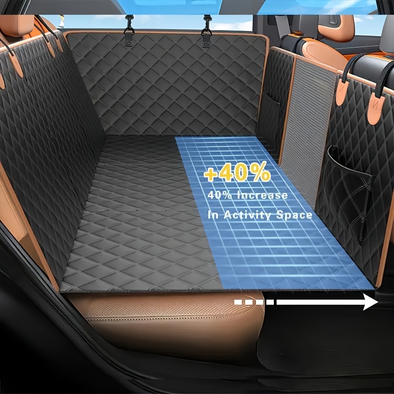 TEMU Extensor de asiento trasero para perro, de asiento de coche con duro para perros con ventana de malla, resistente a los arañazos y al — para