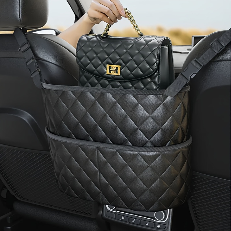 

Luxury Leather Car Storage Organizer, Multi-functional Center Console And Seat Armrest Bag With Large Capacity, Car Seat Storage Bag