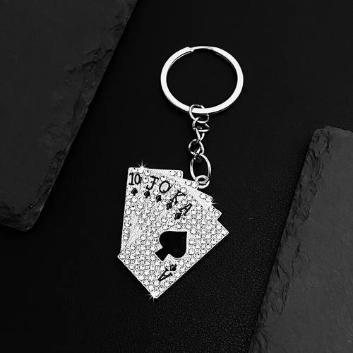 a creative playing card keychain suitable for men and women as decorative additions party gifts for colleagues a keychain for mens car keys a charm for womens bags and a birthday present