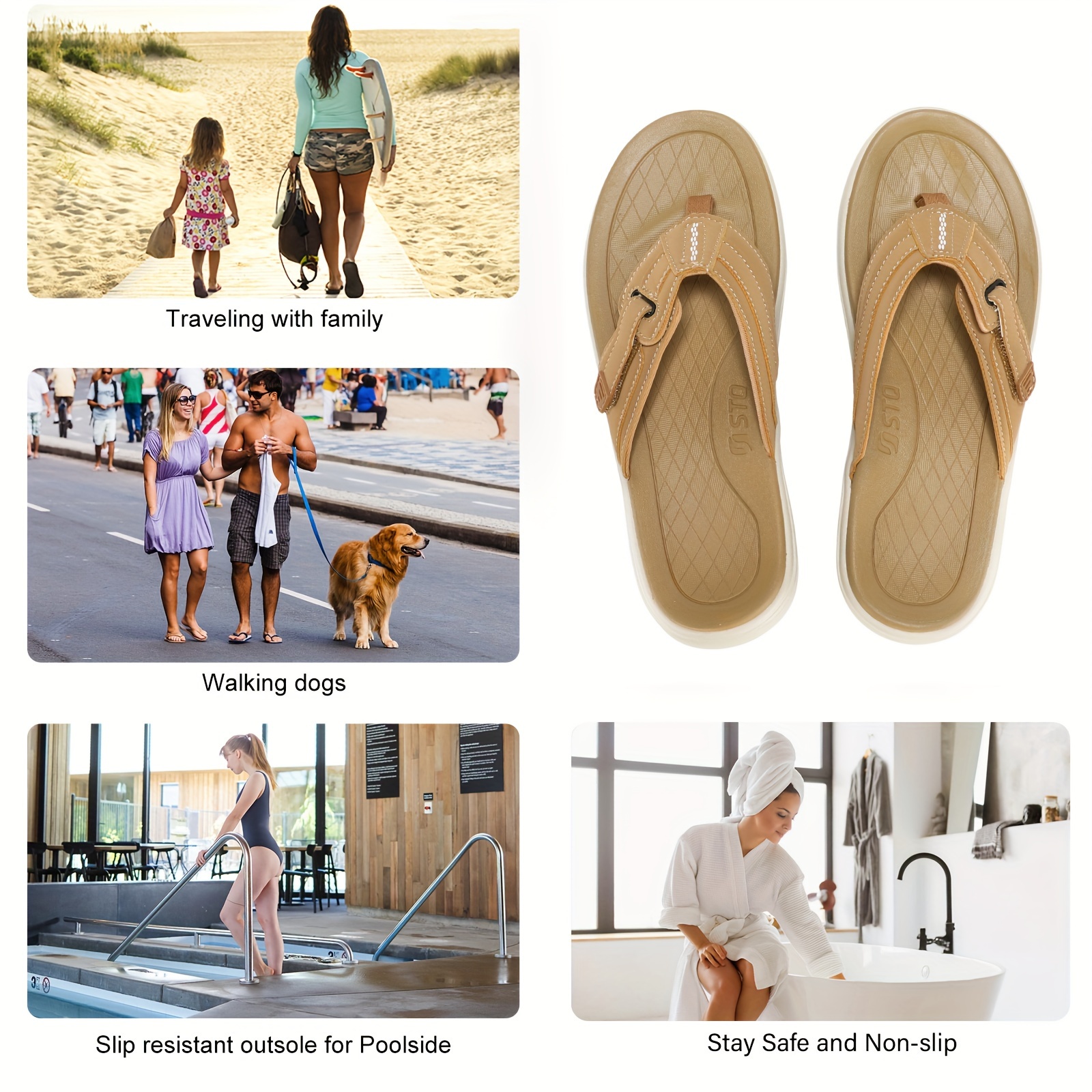 Stq Orthopedic Women s Arch Support Flip Flops Memory Foam details 13