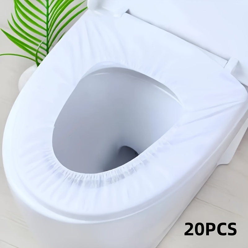 TEMU 20pcs Waterproof Disposable Toilet Seat Covers - Portable & Travel-friendly Bathroom Covers - Non-woven Fabric - Toilet From Fungus & , Individually Wrapped