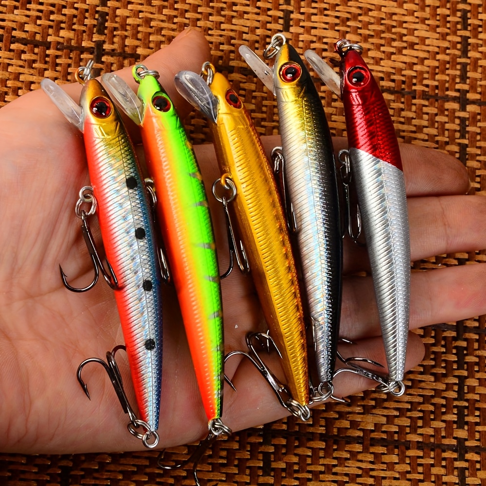 Image of 5pcs Sinking Minnow Freshwater Diving Artificial Trembling Fake Bait For Trout Pike Perch Fishing Tackle