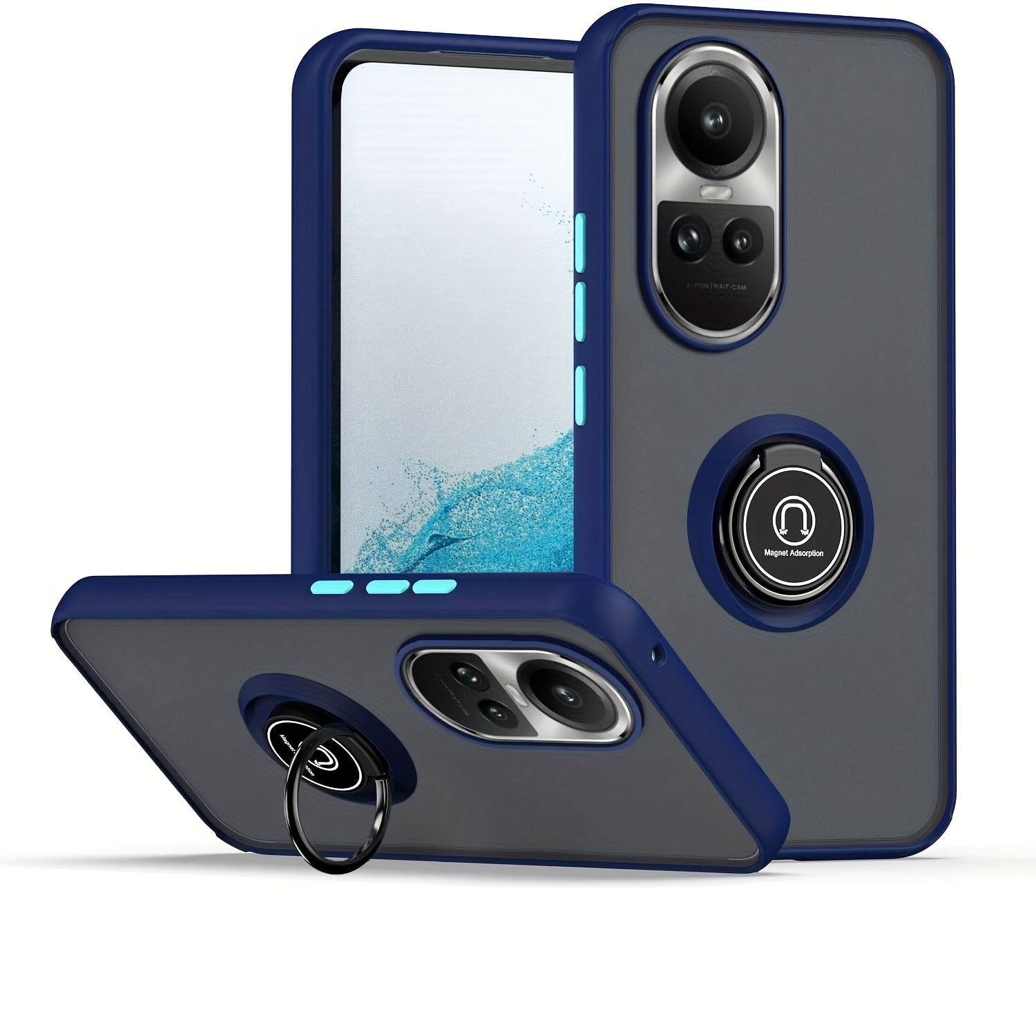 TEMU Compatible With Oppo Reno 10 5g / Reno 10 Pro 5g Phone Case Made Of Tpu + Hard Pc, Featuring A Magnetic Ring For Car Mounts And -degree Rotating