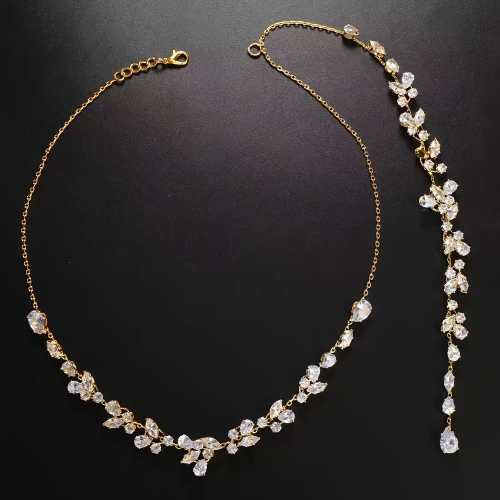 Luxurious Rhinestone Necklace, Sexy Bride Wedding Body Chain