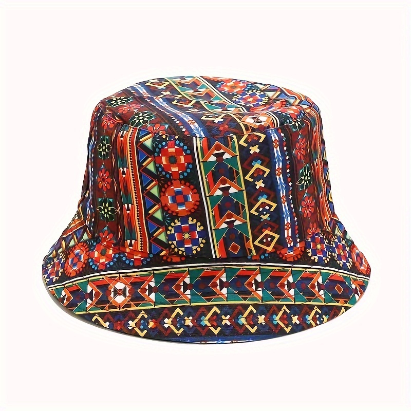 vibrant rainbow floral print bucket hat women men - Temu display picture 1