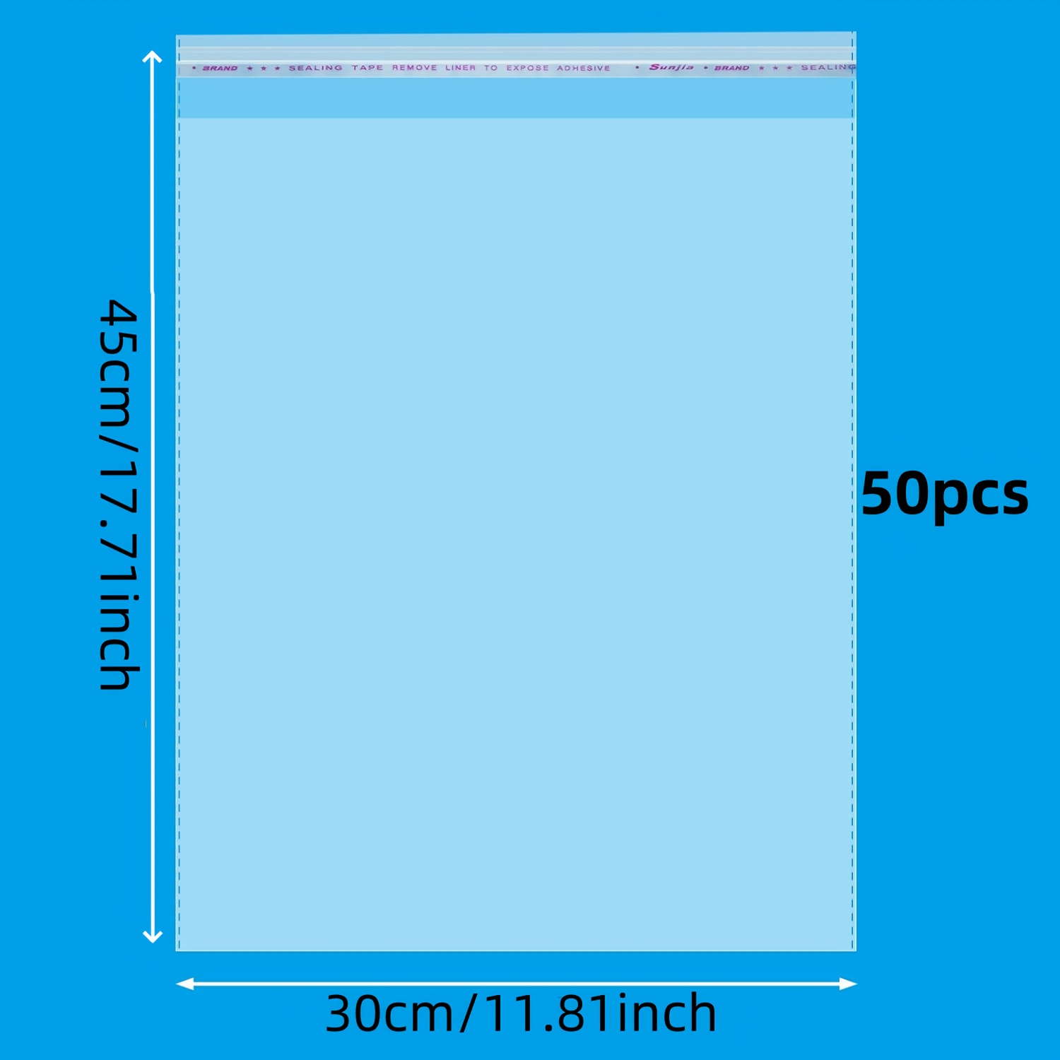 E-shop 50 Stück transparente Polyethylen-Beutel, verschiedene große Größen selbstversiegelnde Cellophan-Beutel, wiederverschließbar, zum Verpacken von