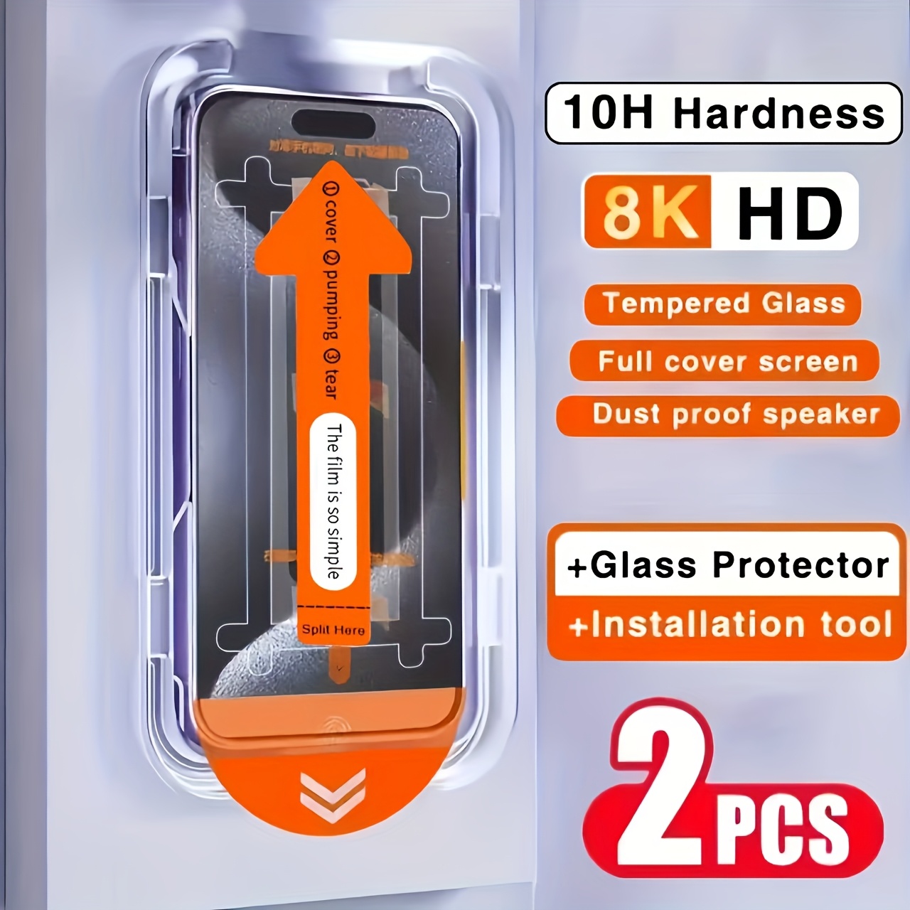 E-shop 2 Stück Handy Displayschutzfolie für iPhone 16/16 Pro/16 Plus, Schutzfolie aus gehärtetem Glas, 16 Pro Max/ Pro/15 Plus/15 Pro Max, Glas
