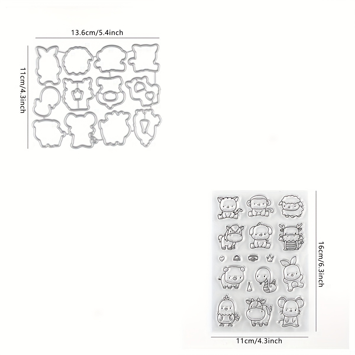Image of Animal Bundles Clear Stamps And Metal Cutting Dies For Diy Craft Making Card Photo Album Scrapbooking Decoration,stamps And Diecut Set Template Mould Art Decoration