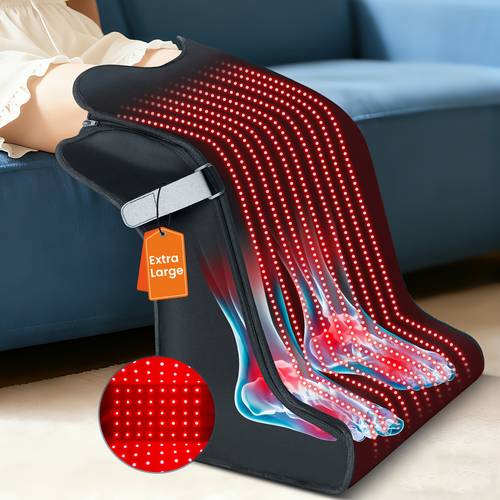 red light relax dual wavelengths 660nm and 850nm used to relieve and ankle pain supports adjustable and a timer suitable for people with leg and issues and the elderly
