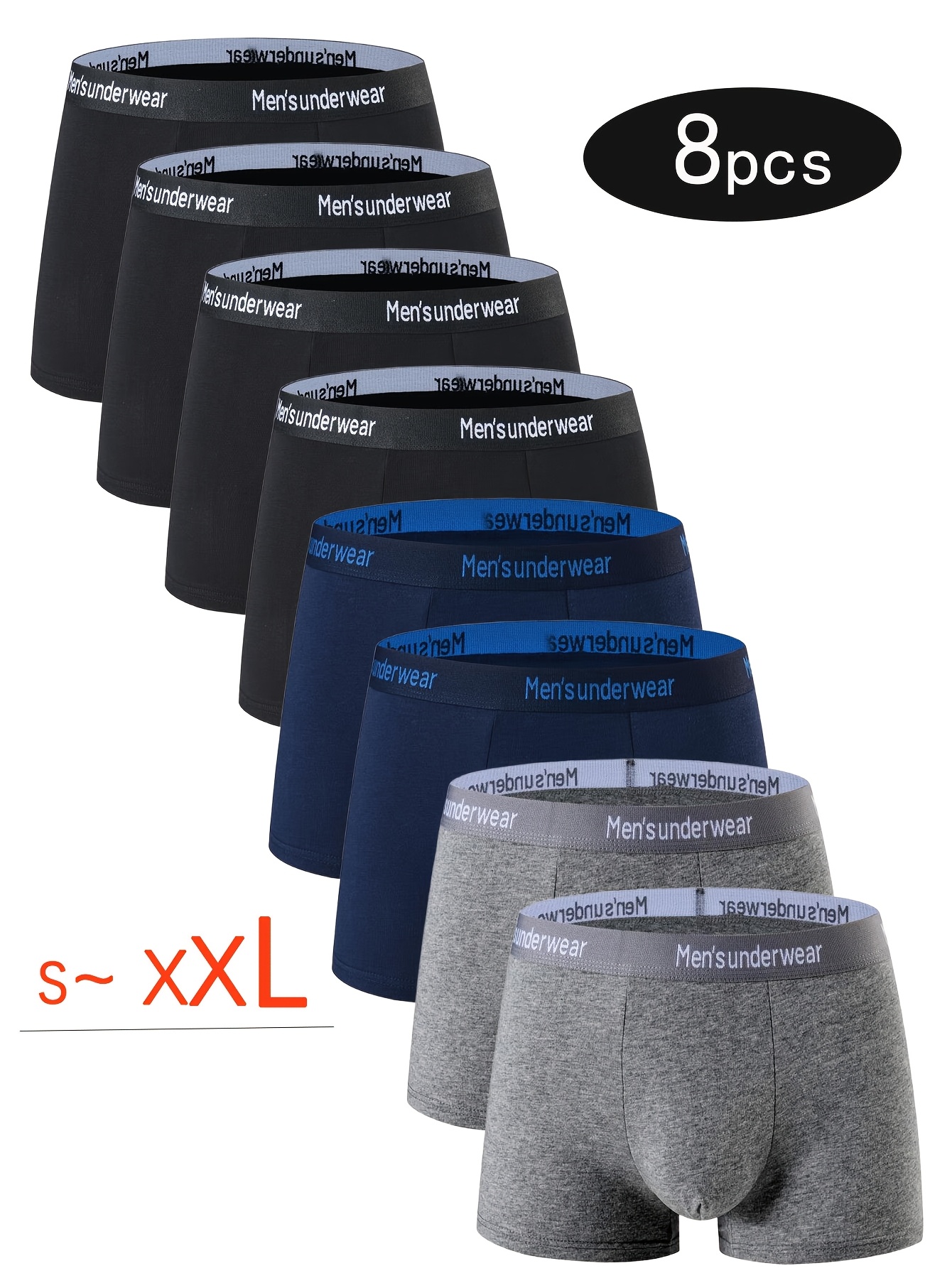 Piezas de Ropa Interior para Hombre en 95% Algodón, Bóxers Casuales  Transpirables y Cómodos con Estilo Deportivo, Bóxers para Hombre