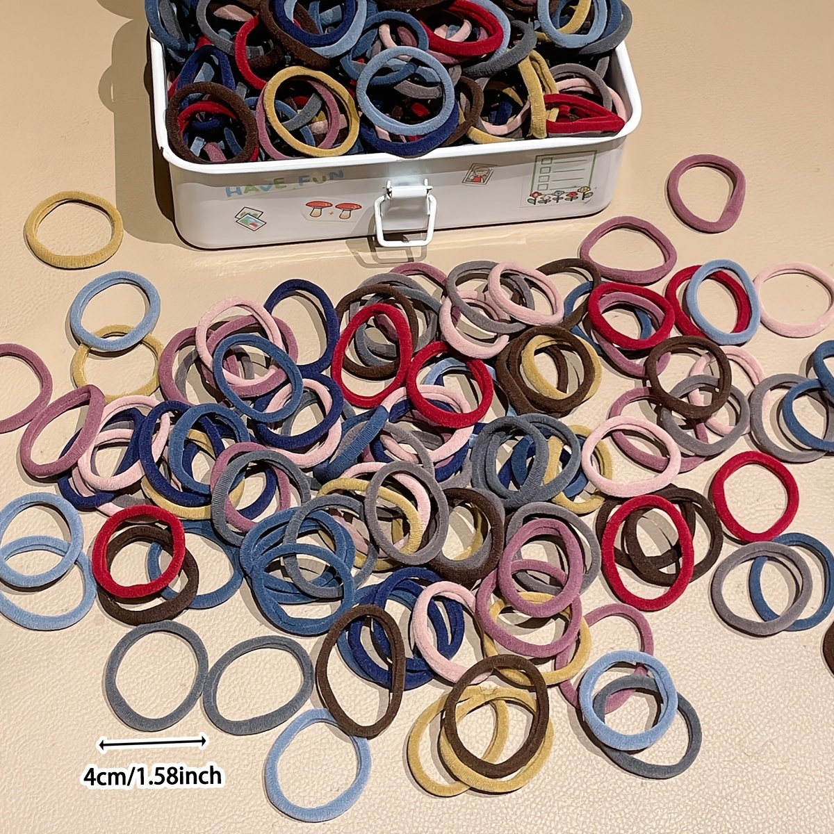 100pcs multicolor hair elastics versatile daily use   and  
