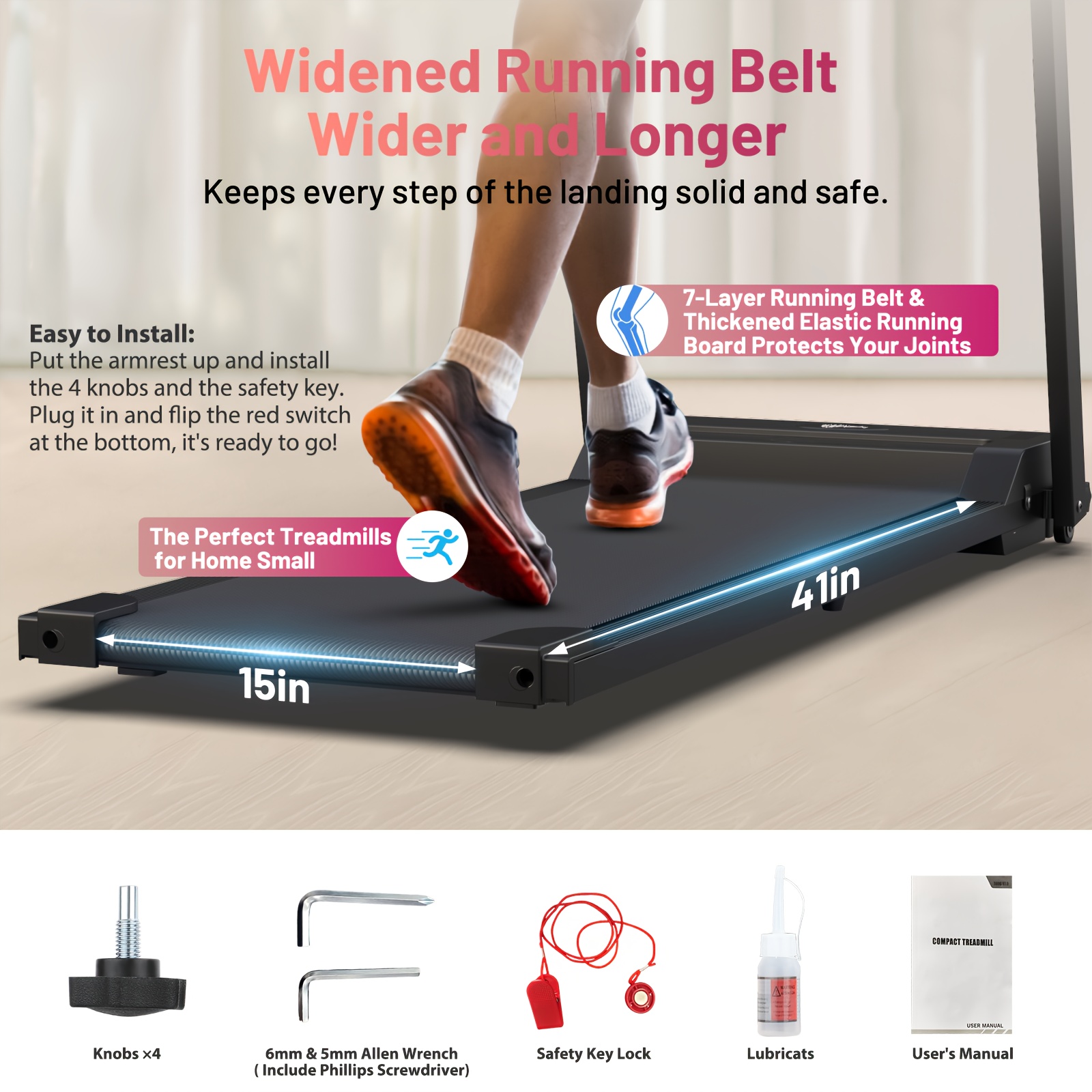 walking pad treadmill handle bar folding Temu