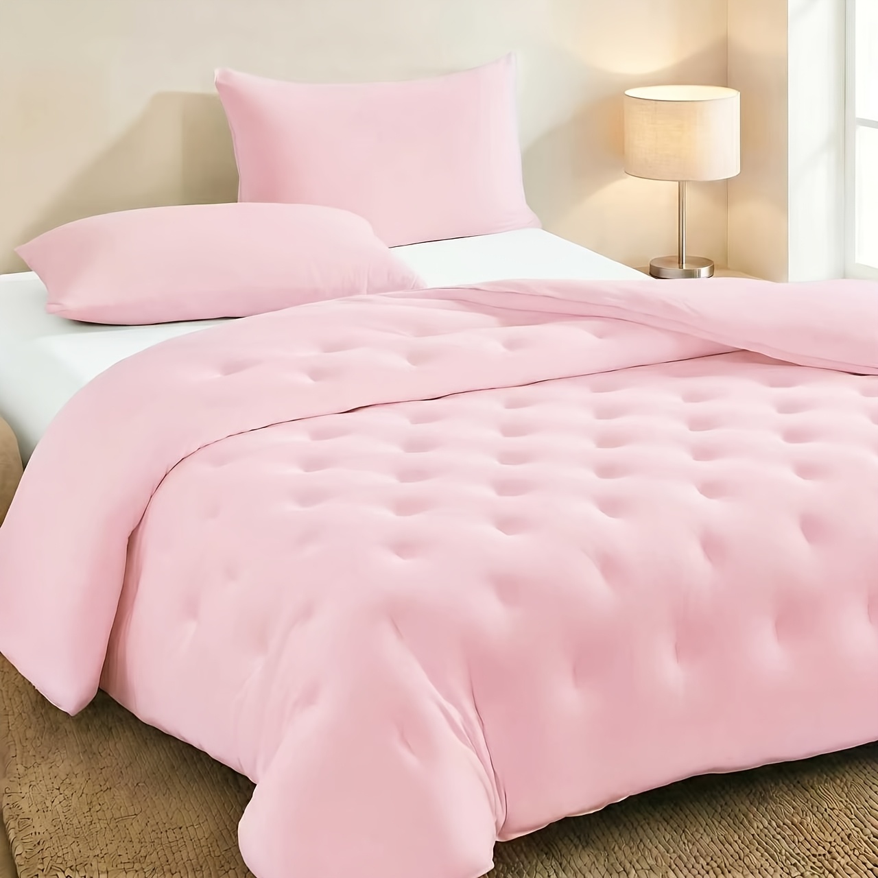 TEMU 1pc Soft -like Quilt, High Rebound, Soft, Warm And Breathable, Available In Multiple Sizes, Suitable For Home, Dormitory, Outdoor Travel, And