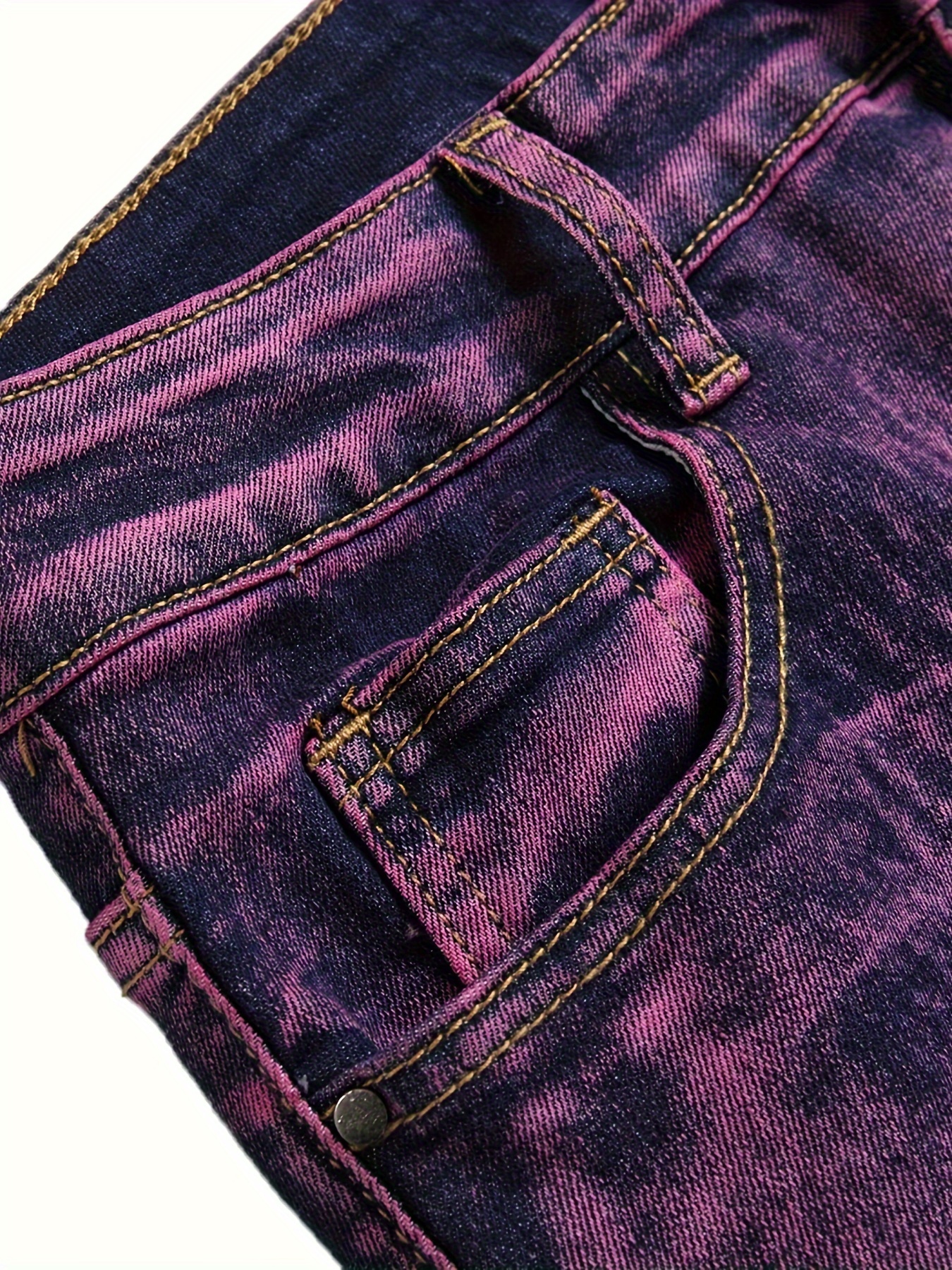 Jean Fille Stretch Effet Peau De Serpent Violet - Taille 12 Ans, Marque Tractor, Coupe Skinny