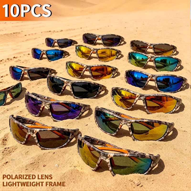 TEMU 10 Pairs Of Polarized Sunglasses For Men And Women, Uv Resistant, Ultra Light , Pc Lens, Perfect For Cycling, Rock Climbing, Running, Fishing -