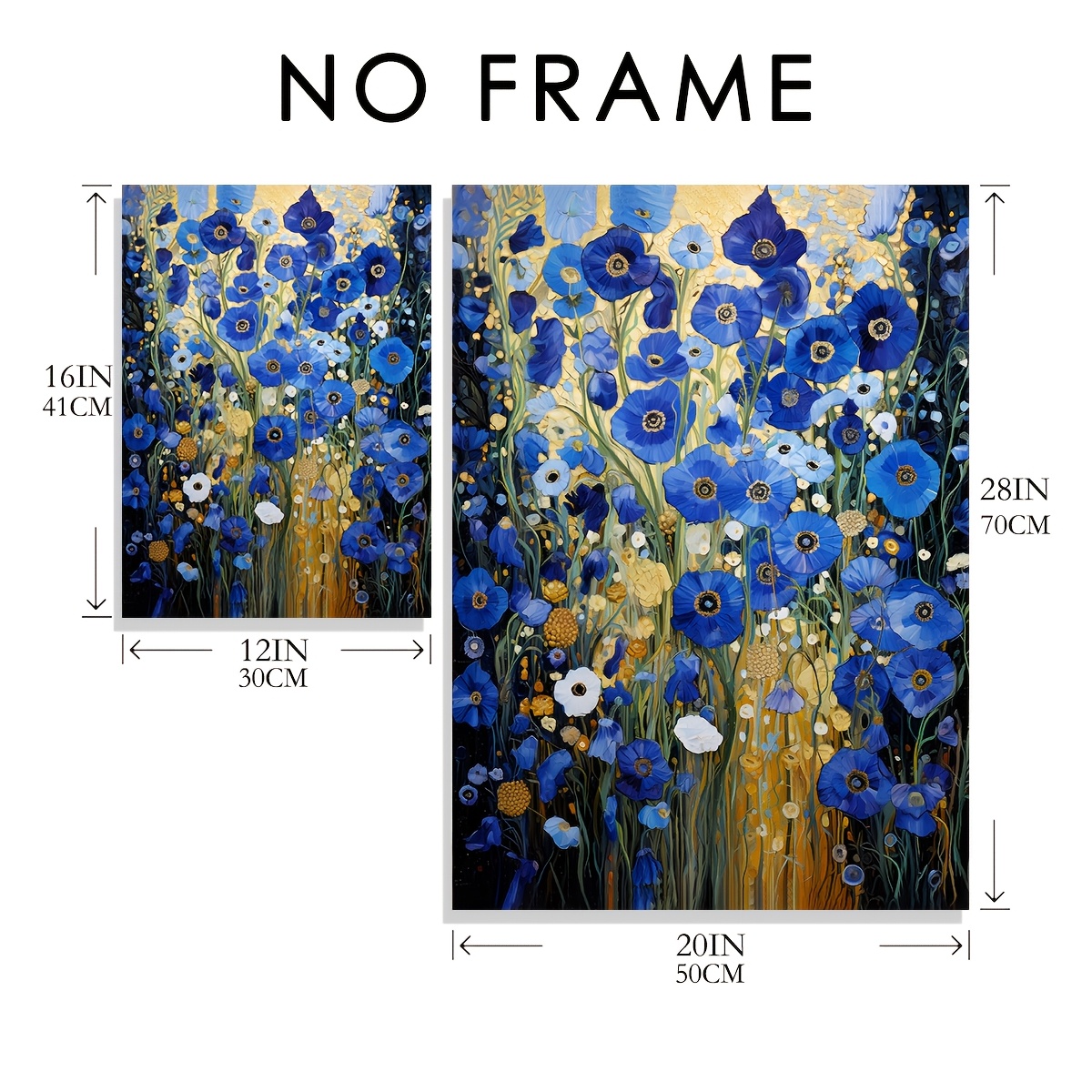 Blue.！フレーム付きキャンバスアート 2d 】 ・クリムトの「青い庭」キャンバスアートワーク 時代を超えた