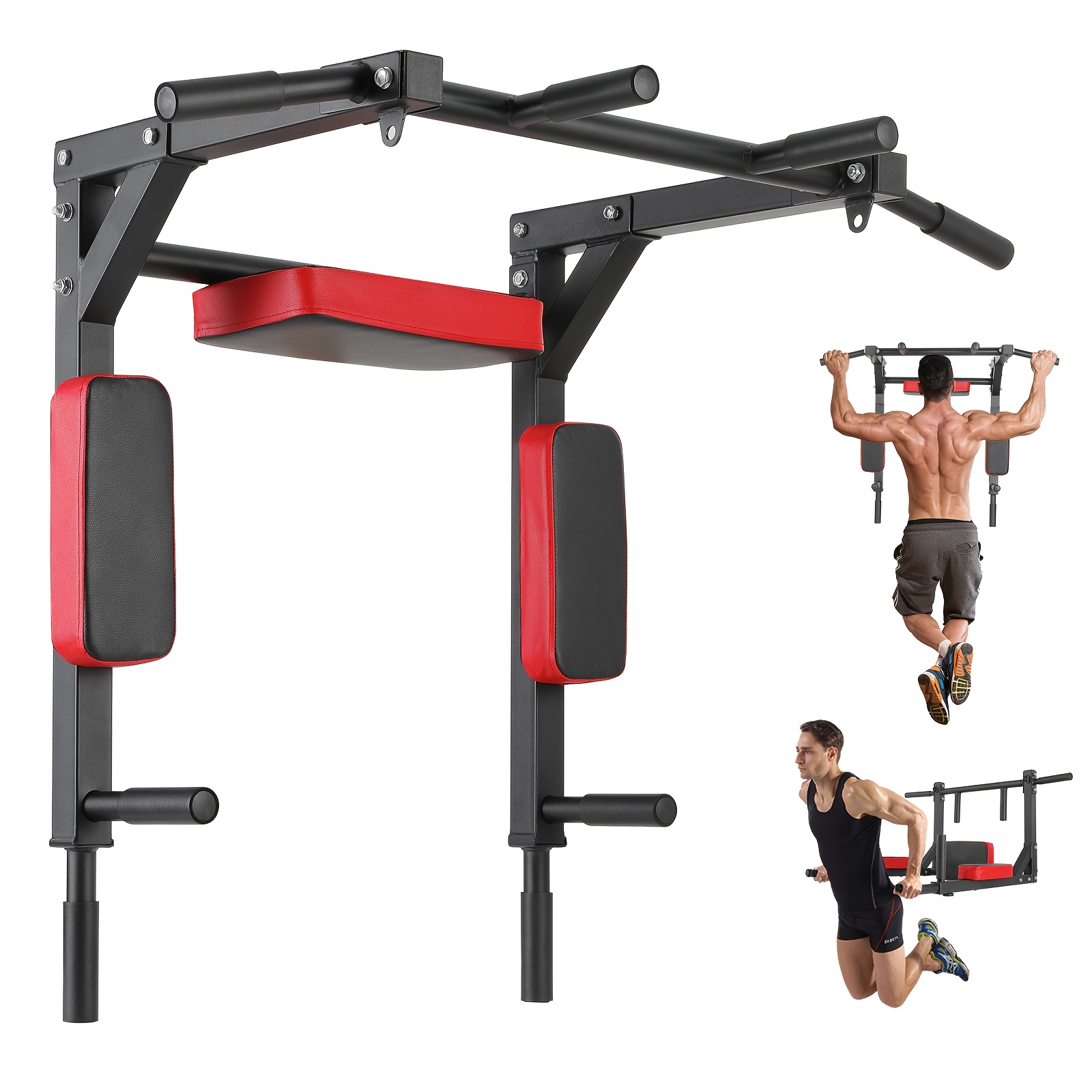 TEMU Barra de Dominadas de Pared, Barra de Dominadas Multifuncional, Soporte Simple para Dominadas, Barras para Entrenamiento en Casa, de con Pesas,