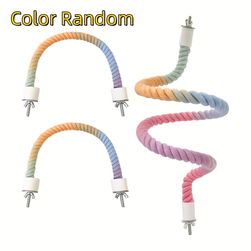 Image of 3pcs Rope Perches For Bird Cages, Perfect For Parrots, Roosteratiels & Budgies, Birdtoys, Swings & Ladders For Medium Birds Be Send Random