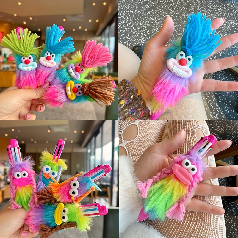 

fantasy Fun" Colorful Cartoon Rabbit & Dachshund Plush Ballpoint Pen - Medium Point, Rainbow Gel Ink, Fun For Ages 14+