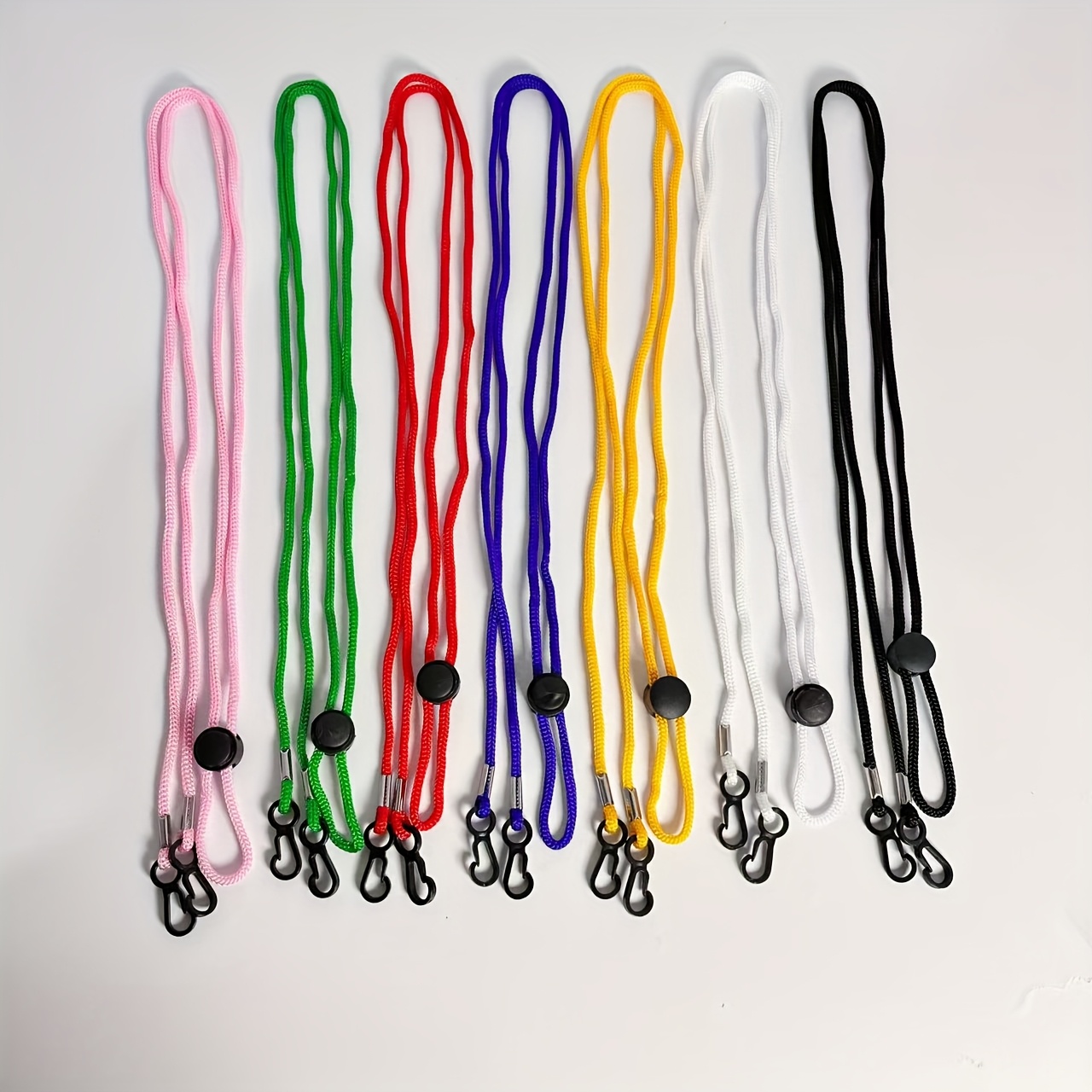 TEMU 7pcs Cordes de suspension de gants colorées Adulte Cordes de suspension de gants Réglables Gants d'étudiant Anti-perte Corde de cou Corde de