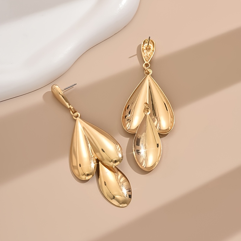 Exaggerated Glossy Teardrop Earrings for Women, Statement Style