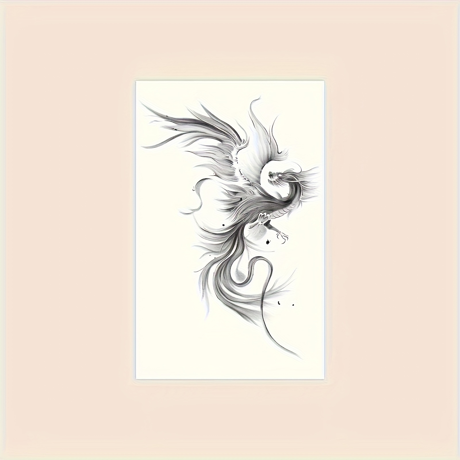 Image of 1pc Premium Waterproof Dragon Tattoo Sticker - Hypoallergenic, Lasting 1-3 Days, Fashionable Adult Body Art
