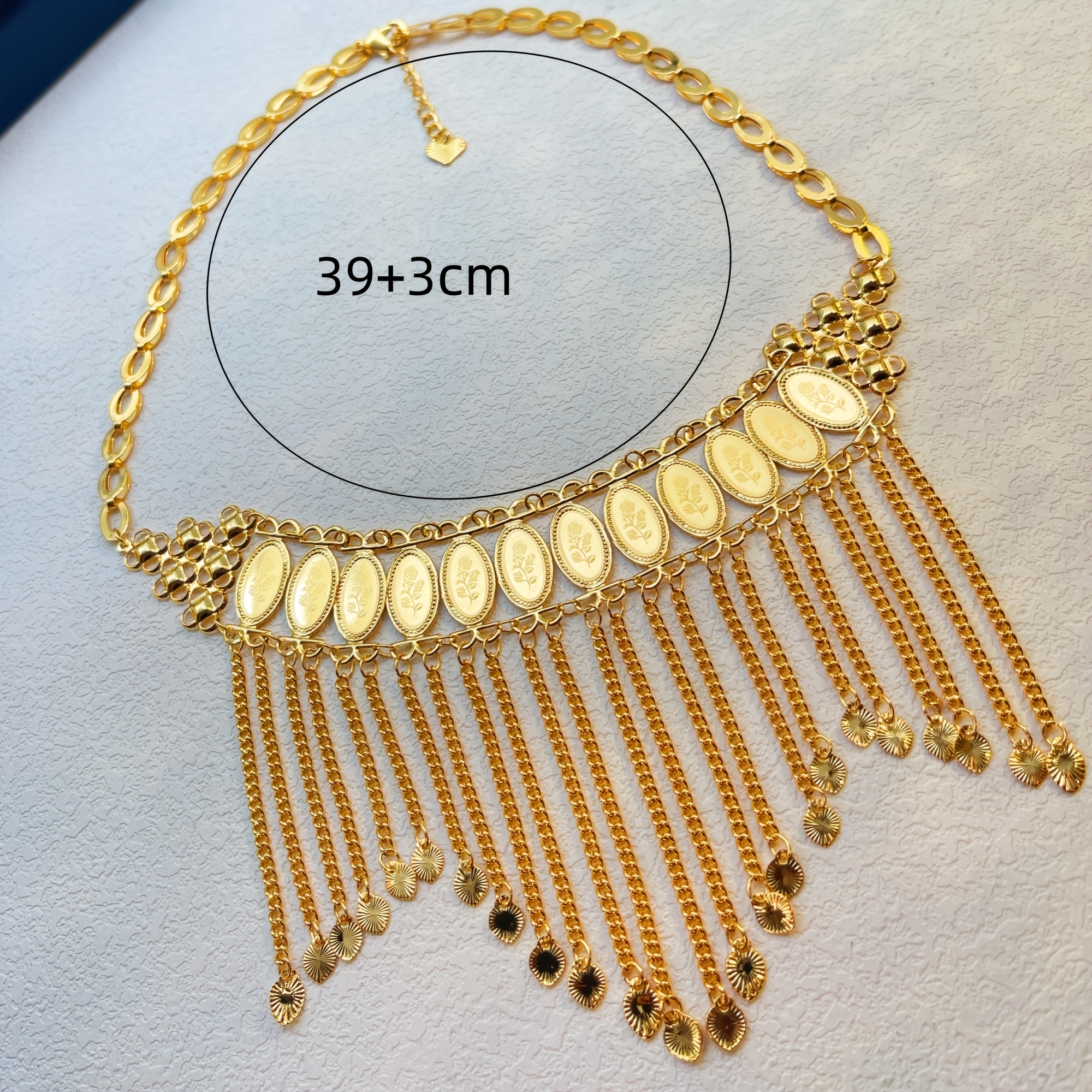 Rose Flower Tassel Choker Necklace, Elegant Gift