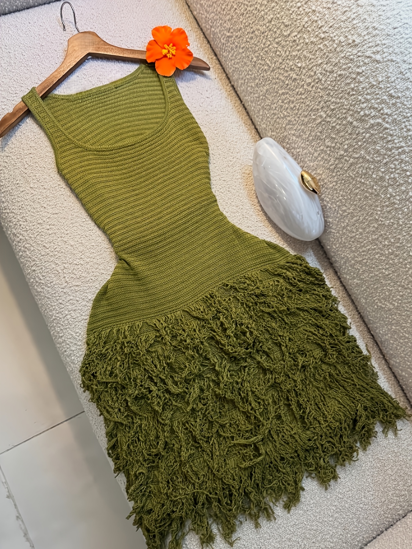 zara green knit dress HYEIN SEO main image 1