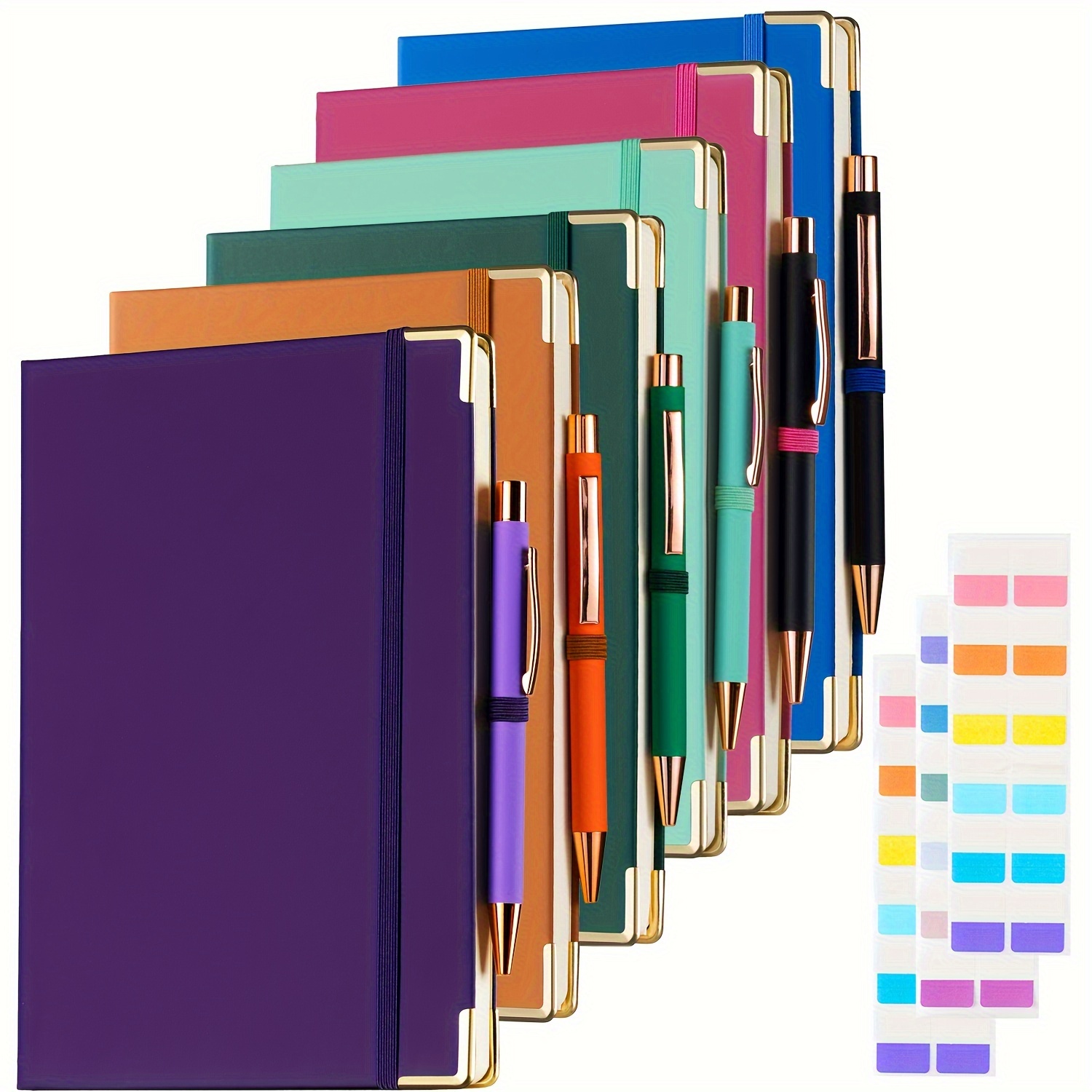 

6 Pack A5 Notebooks For Work Journaling Notebooks College Ruled Lined Premium Leatherette Hardcover Journals With Pen 160 Pages 100gsm Journals Bulk For School Meeting 8.3"x 5.7