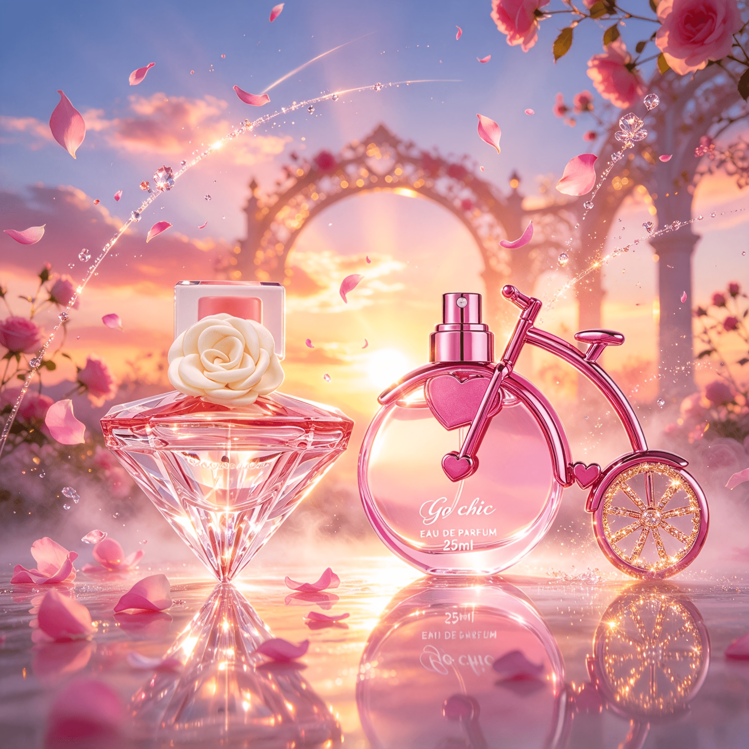 Image of 2pcs Rose-colored 70+ Perfume Set Edt Long-lasting | Classic Floral Scent For Women | Elegant Office Daily Wear | Niche Luxury Gift For Her | Halloween Christmas