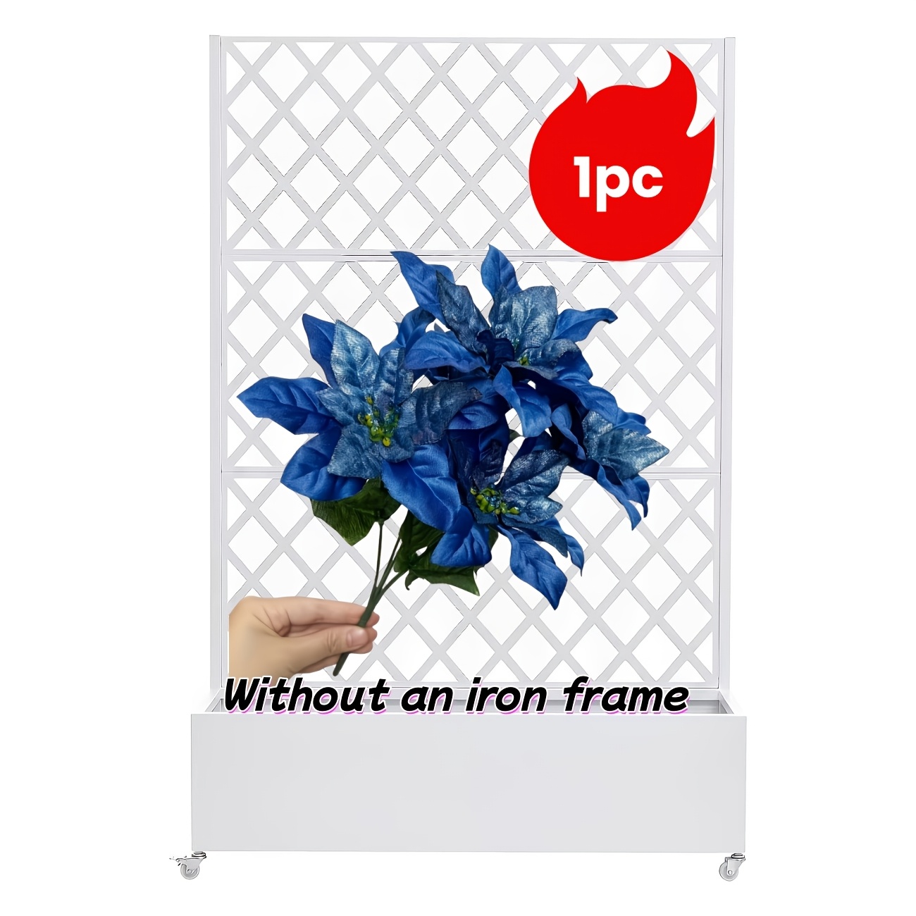 TEMU 1pc Royal Blue Artificial Poinsettia Flower, Home Christmas Decoration Artificial Flower, Dining Table Centerpiece, Christmas Tree And Winter