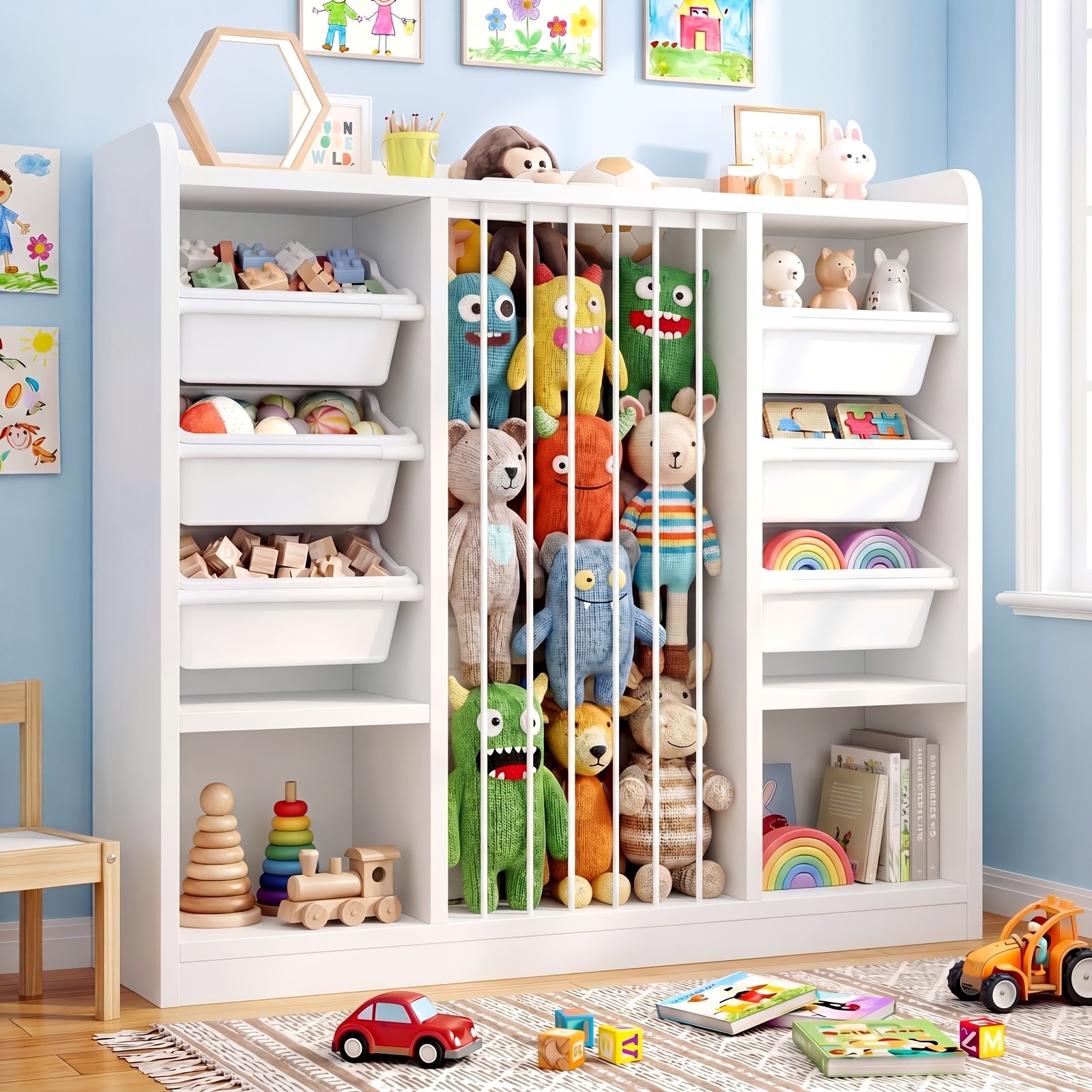 Kids Storage Organizer, Box Cabinet with 6 Removab...