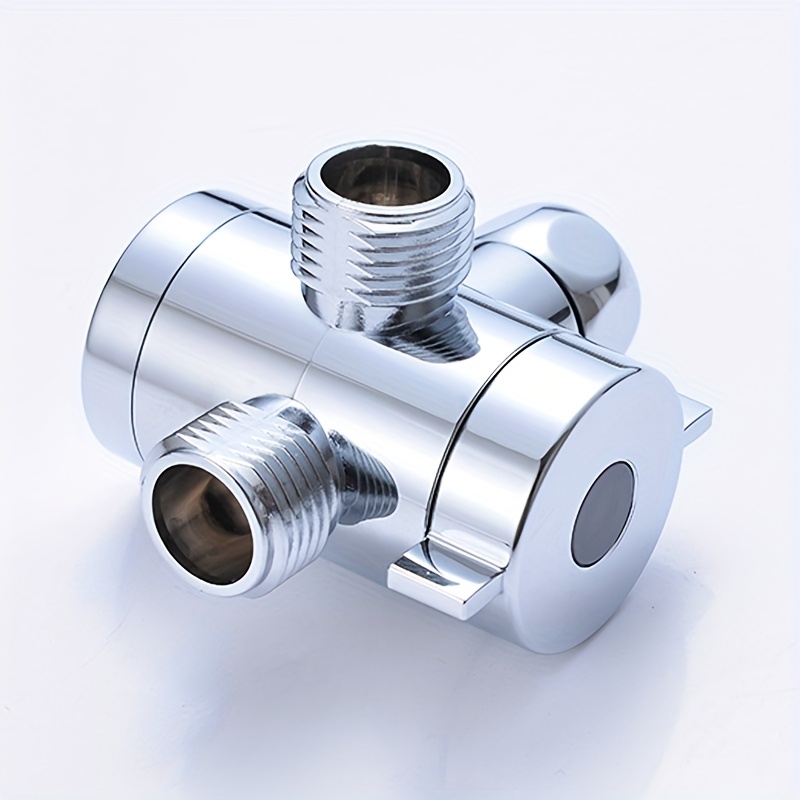 Image of 1pc 3-way Shower Diverter Valve - Resin Chrome Bath Mixer Valve With 3-way Water Splitter For Handheld & Showerheads, Suitable For /eu