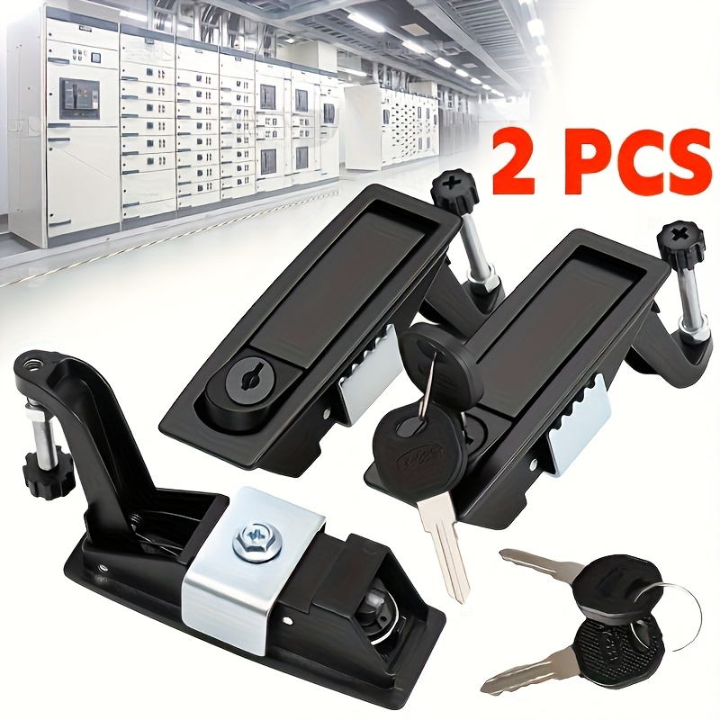 TEMU 2pcs Aluminum Alloy Compression , Adjustable Lever Design, Flat Bounce Trigger, For Electrical Cabinets/distribution Boxes/rv Doors, Includes 4