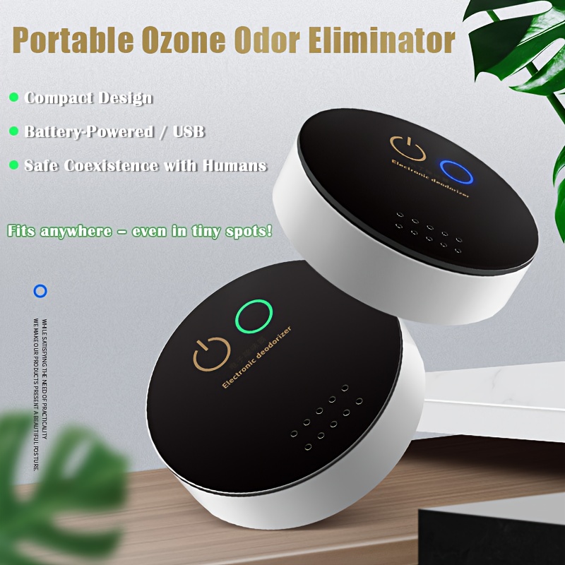 Purificador de Aire Portátil para Viajes y Hogar - Cero Mantenimiento (Perfecto para Dueños de Mascotas y Fumadores), Alimentado por USB/Batería (Batería No Incluida), Diseño Sin Ventilador, Desodorizante de Ozono Seguro