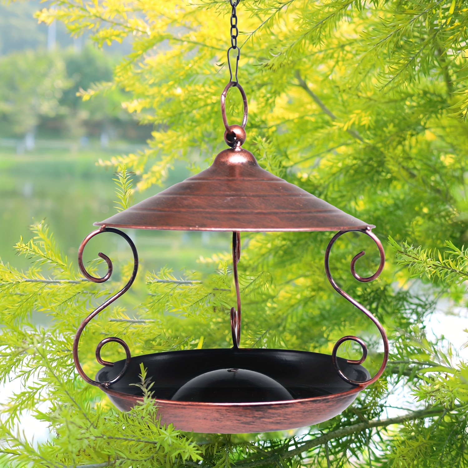 Image of Outdoor Metal Bird Feeder, Durable And Easy-to-hang Feeder That Attracts Bird , A And Courtyard Decoration And For Bird Lovers