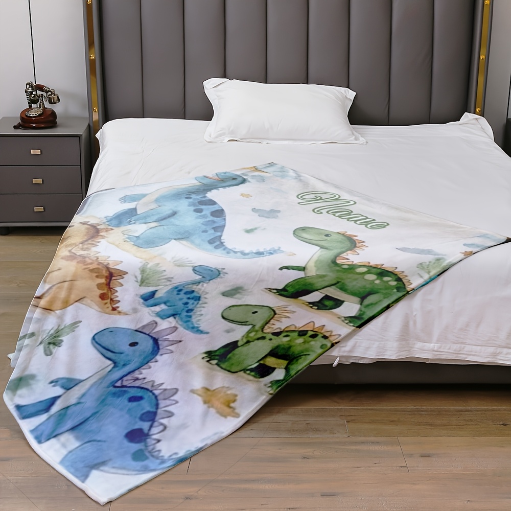 Personalized Dinosaur Blanket with Custom Name