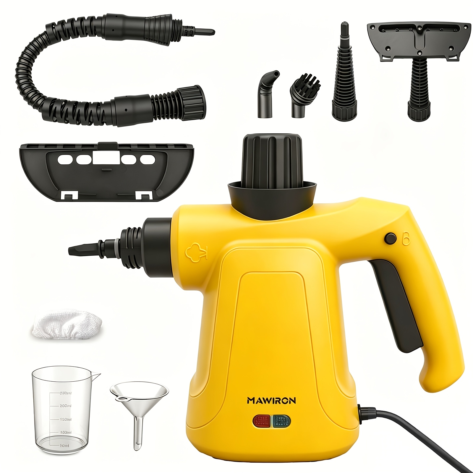 Image of 800w Handheld Steam Cleaner, Pressure Steam Cleaner With 9pcs Accessories With Multiple Brush Heads For Home Car Office Sofa Carpet Pet Hair Hard Floor Cleaning
